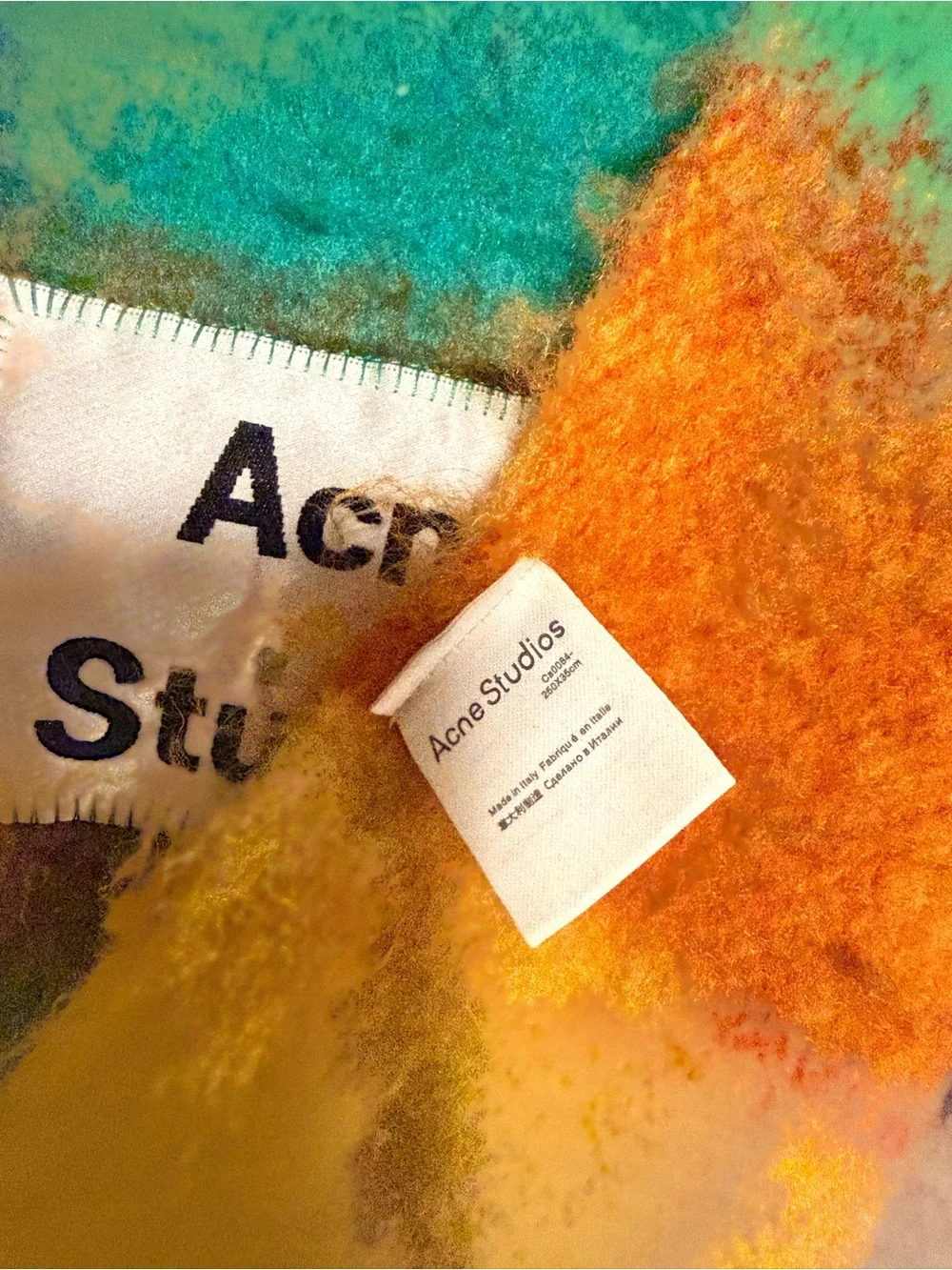 Acne Studios Multicolor Plaid Fringe Scarf